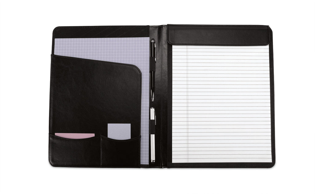 Executive Writing Pad in Vintage Leather Debossing - Black - View 2