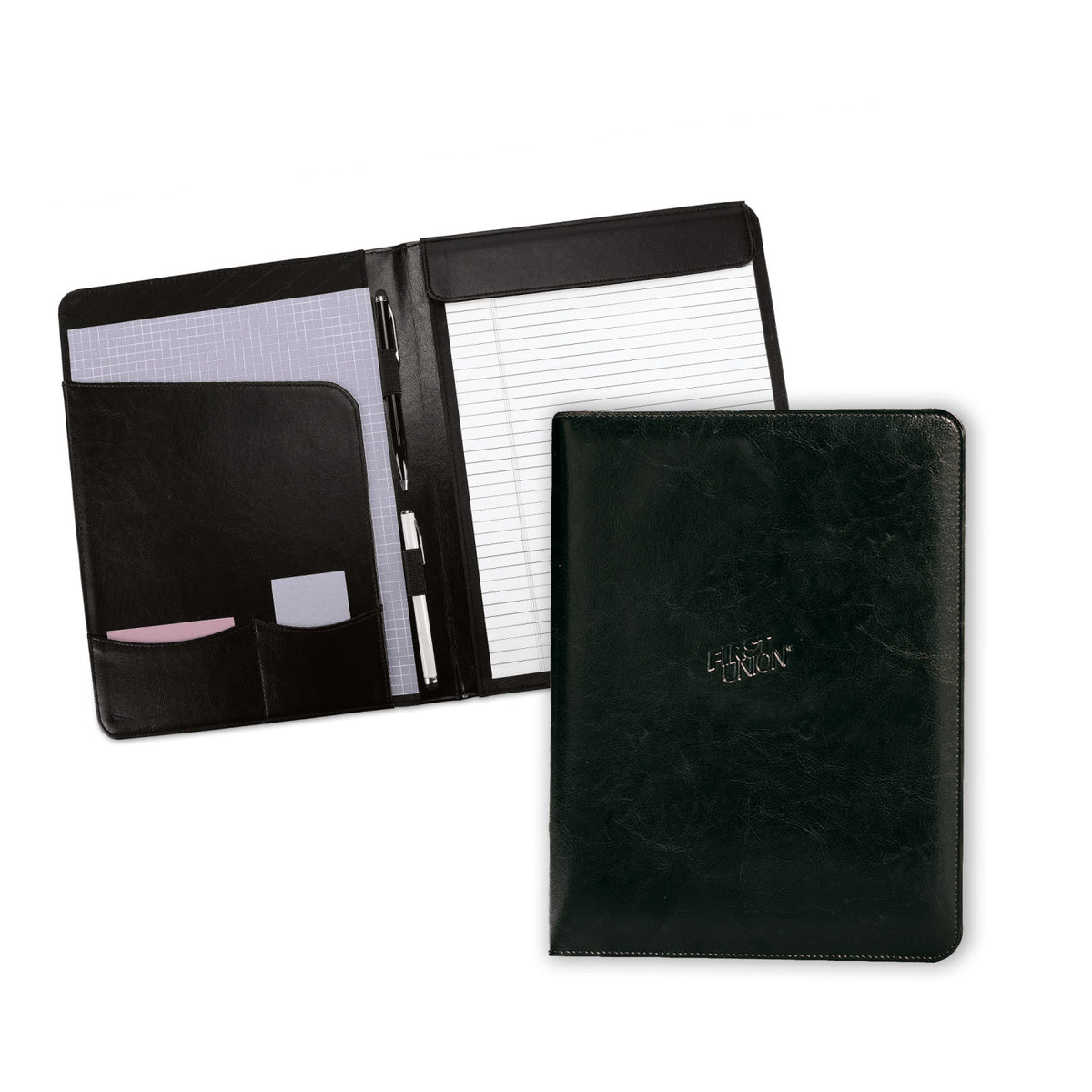 Executive Writing Pad in Vintage Leather Debossing - Black - View 3