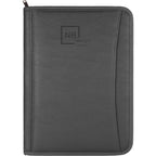 Executive Zippered Padfolio in Recycled Leather - Black - Front