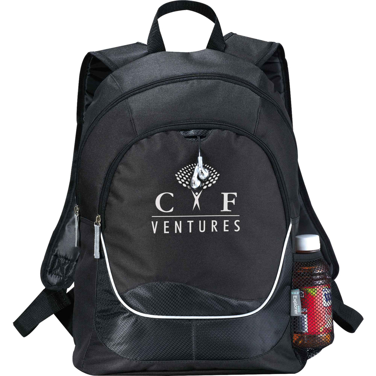 Explorer Kids Backpack with Reflective Details Transfer - Black - Front