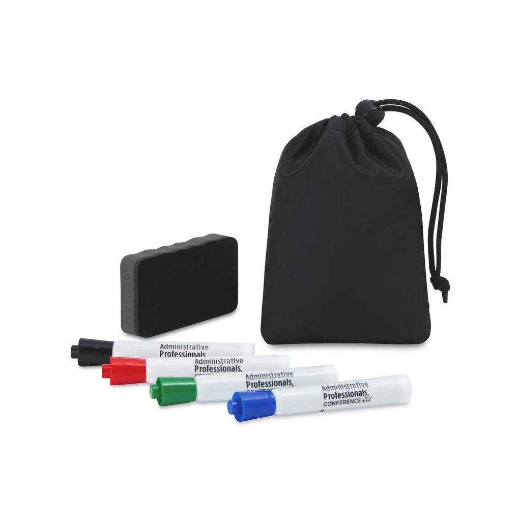 Expo Dry Erase Marker Kit in a Recycled Cinch Bag - Black - View 1