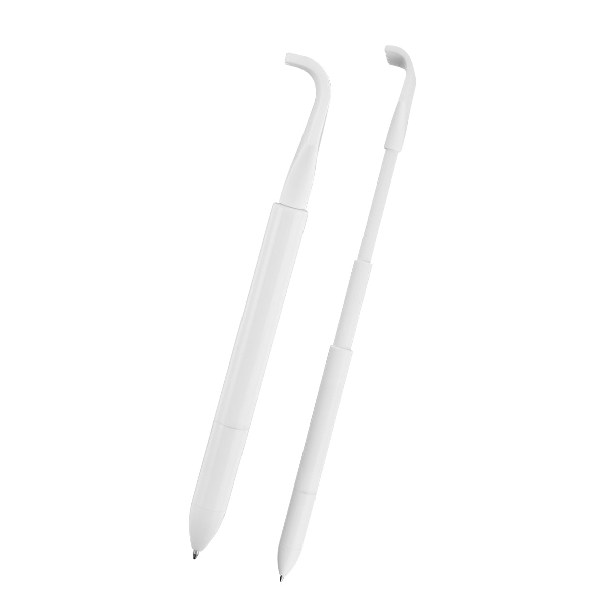 Extendable Back Scratcher Pen in Recycled ABS - White - Side