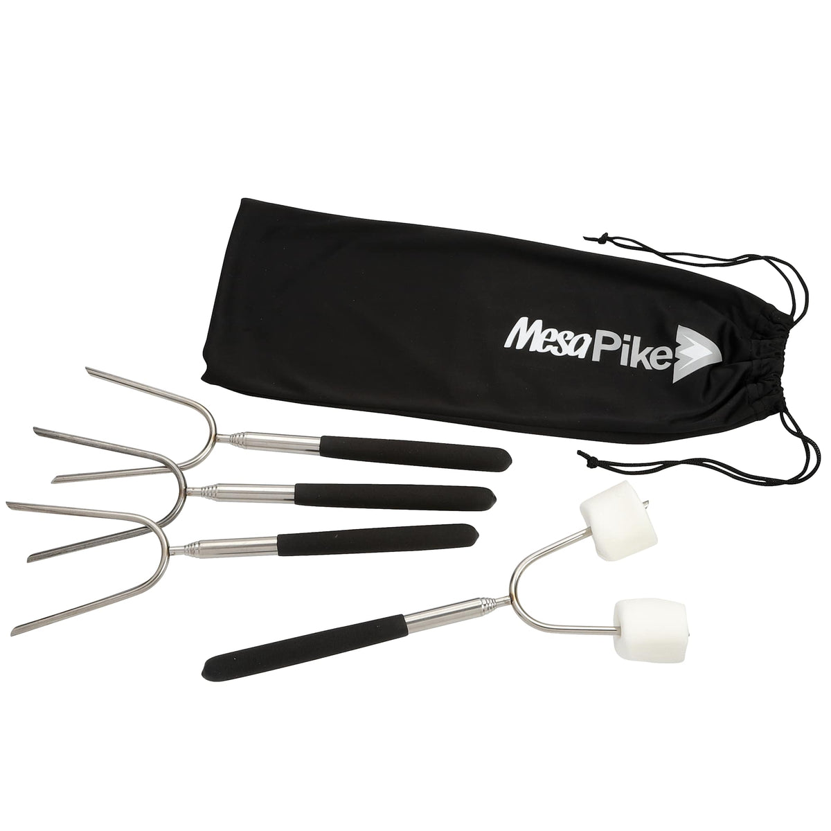 Extendable Roasting Sticks with Carry Case, 34 Inches Transfer - Black - Front