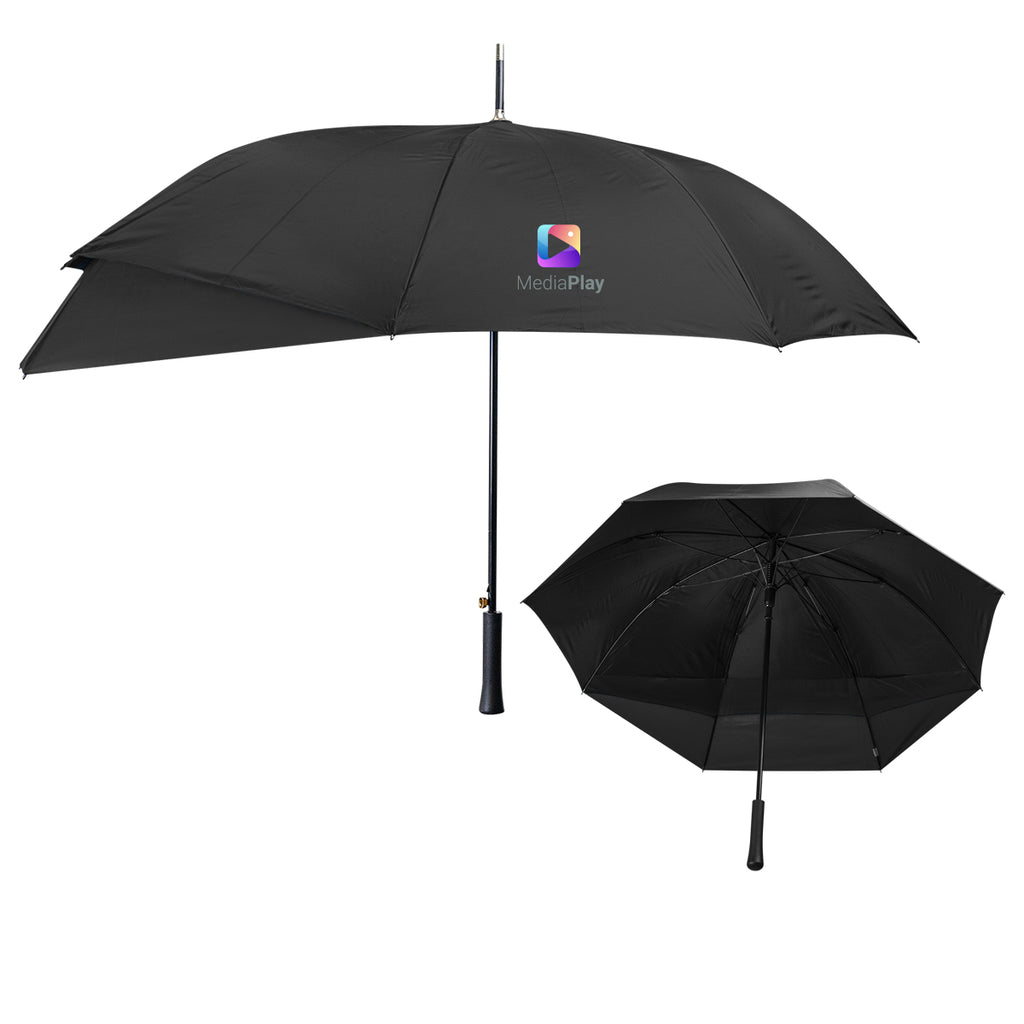 Extended Coverage Umbrella, 47 Inch Arc - Black with Black - Colorbrite