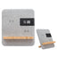 Fabric and Bamboo Wireless Charger with Clock - Pad Print