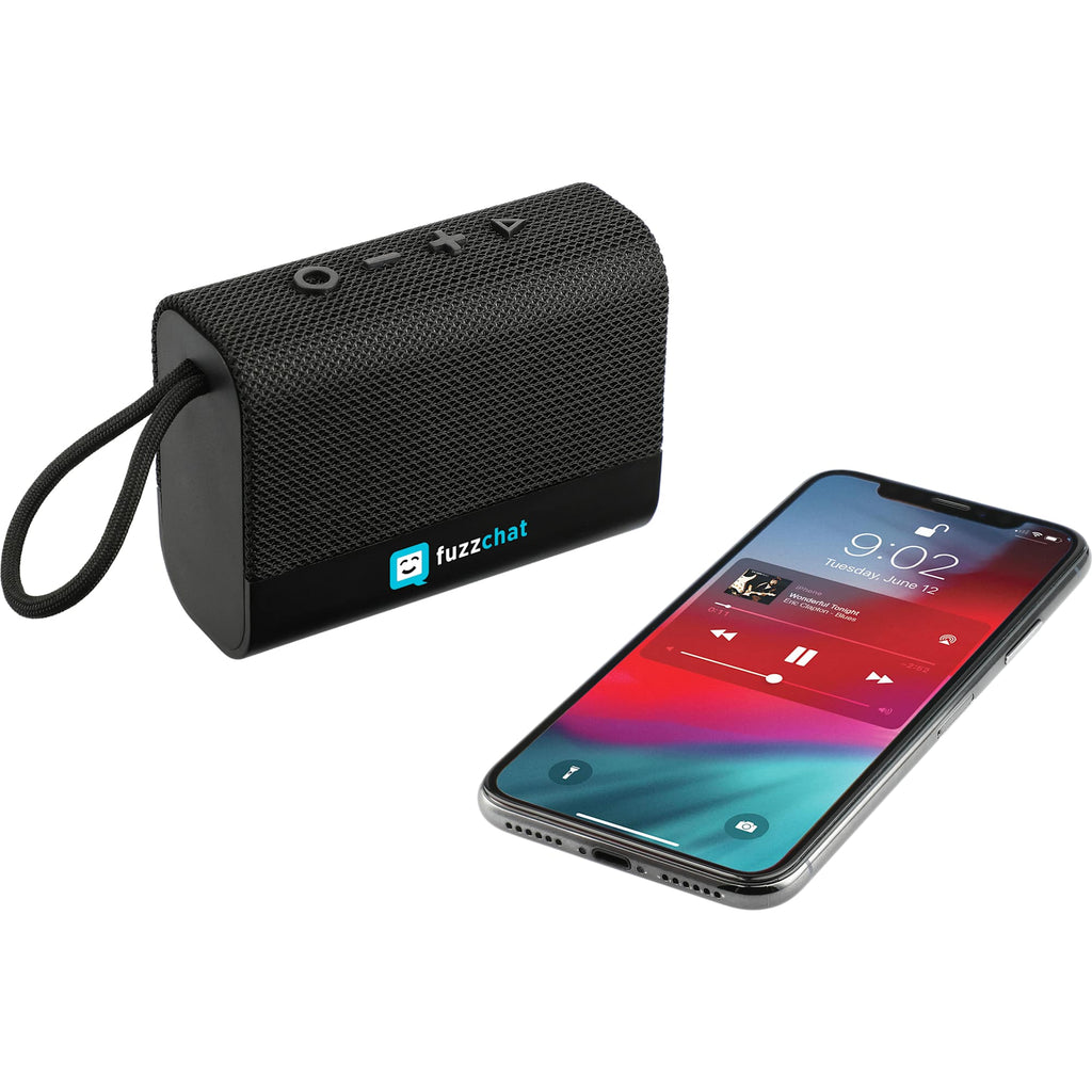 Fabric Banner Slim Waterproof Speaker, IP67 - Black - Right Angle