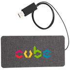Fabric-Covered Ultra Thin Wireless Charger Transfer - Gray - Front 2