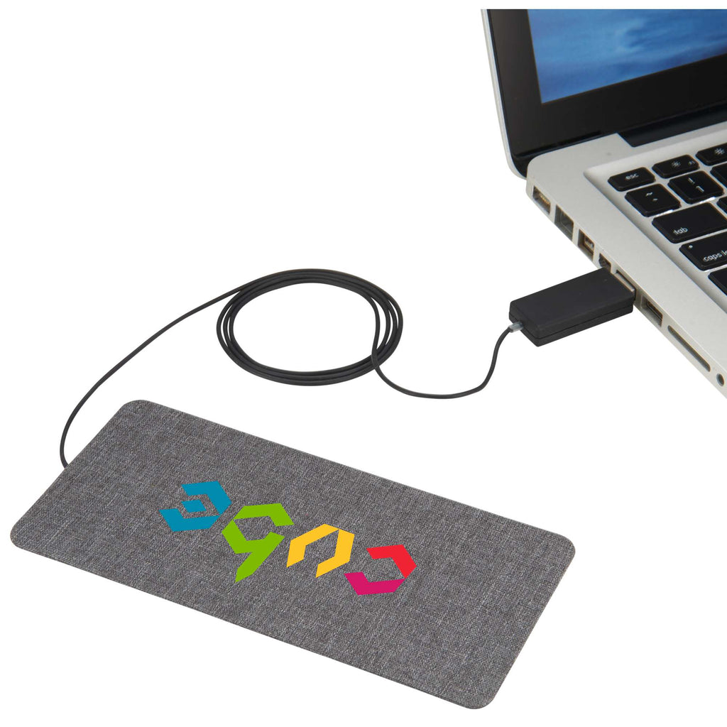 Fabric-Covered Ultra Thin Wireless Charger Transfer - Gray - Photo