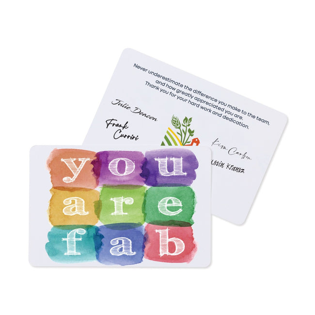 Fabulously You Appreciation Card, 7 x 5 Inches Full Color