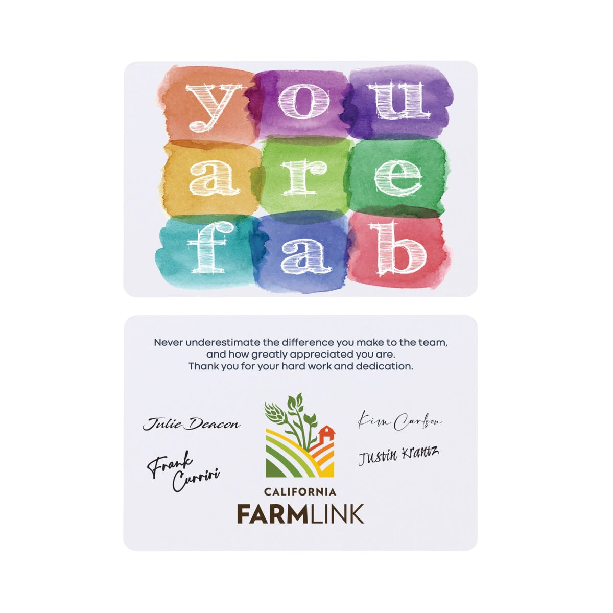 Fabulously You Appreciation Card, 7 x 5 Inches Full Color - White - View 2