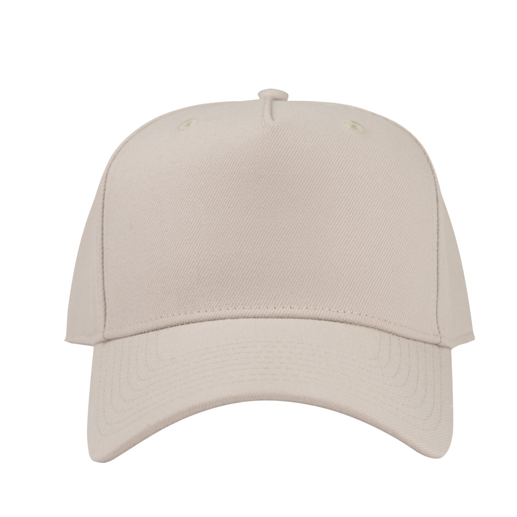 Fairway Cap, 5 Panel Embroidery - Khaki - Front