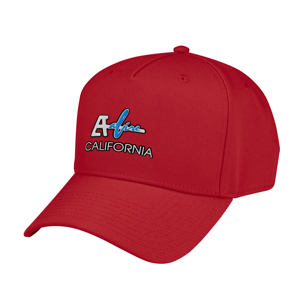 Fairway Cap, 5 Panel Embroidery - Red - Embroidery