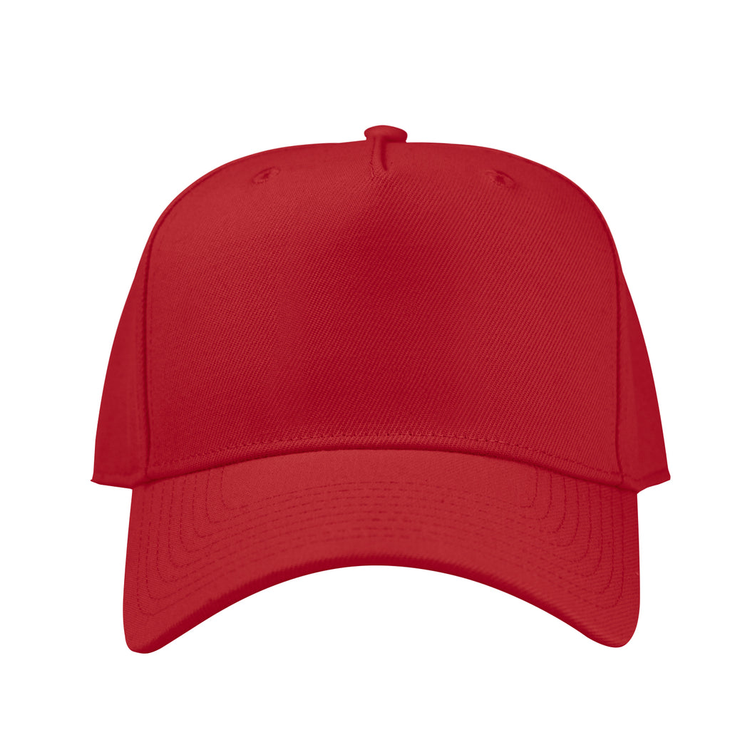 Fairway Cap, 5 Panel Embroidery - Red - Front