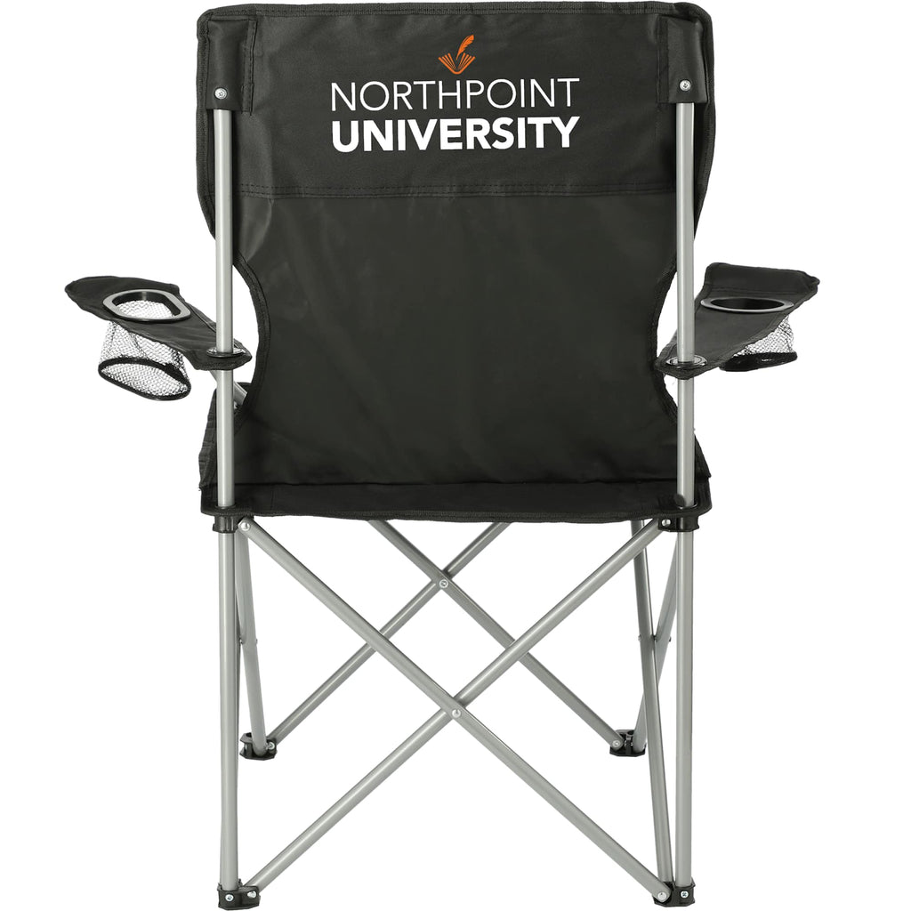 Fanatic Folding Event Chair with Cup Holders - Black - Front 2