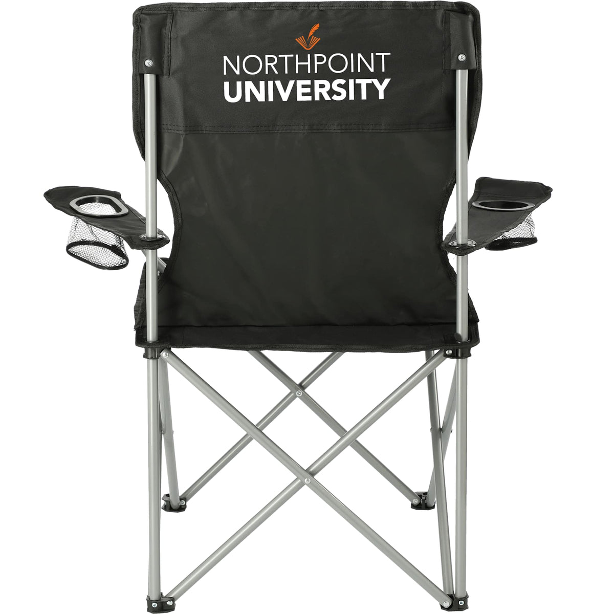 Fanatic Folding Event Chair with Cup Holders - Black - Front 2