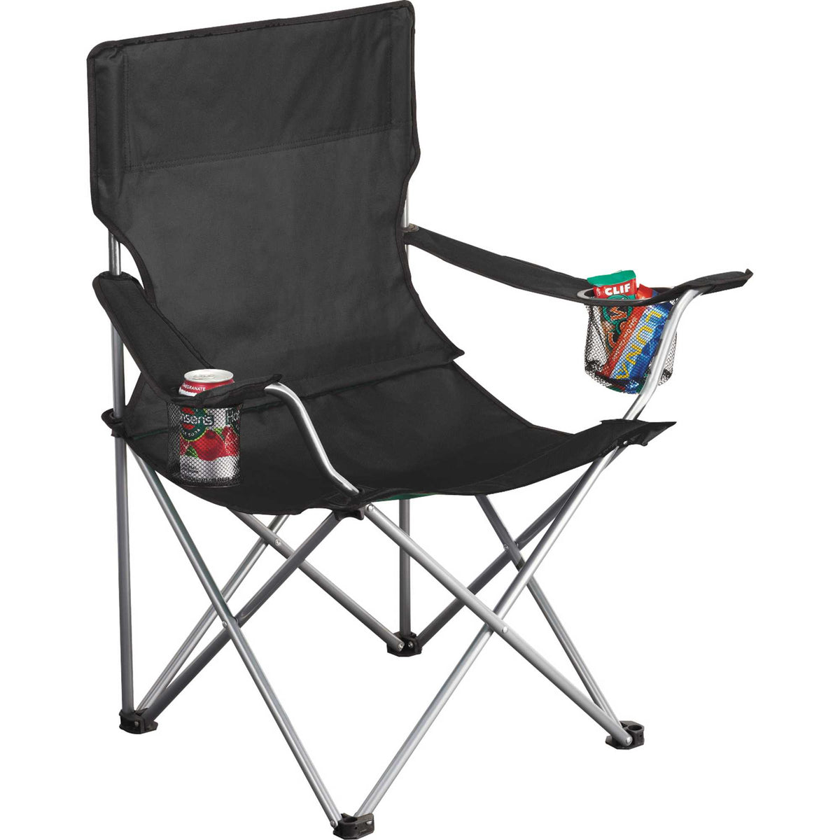 Fanatic Folding Event Chair with Cup Holders - Black - Right Angle