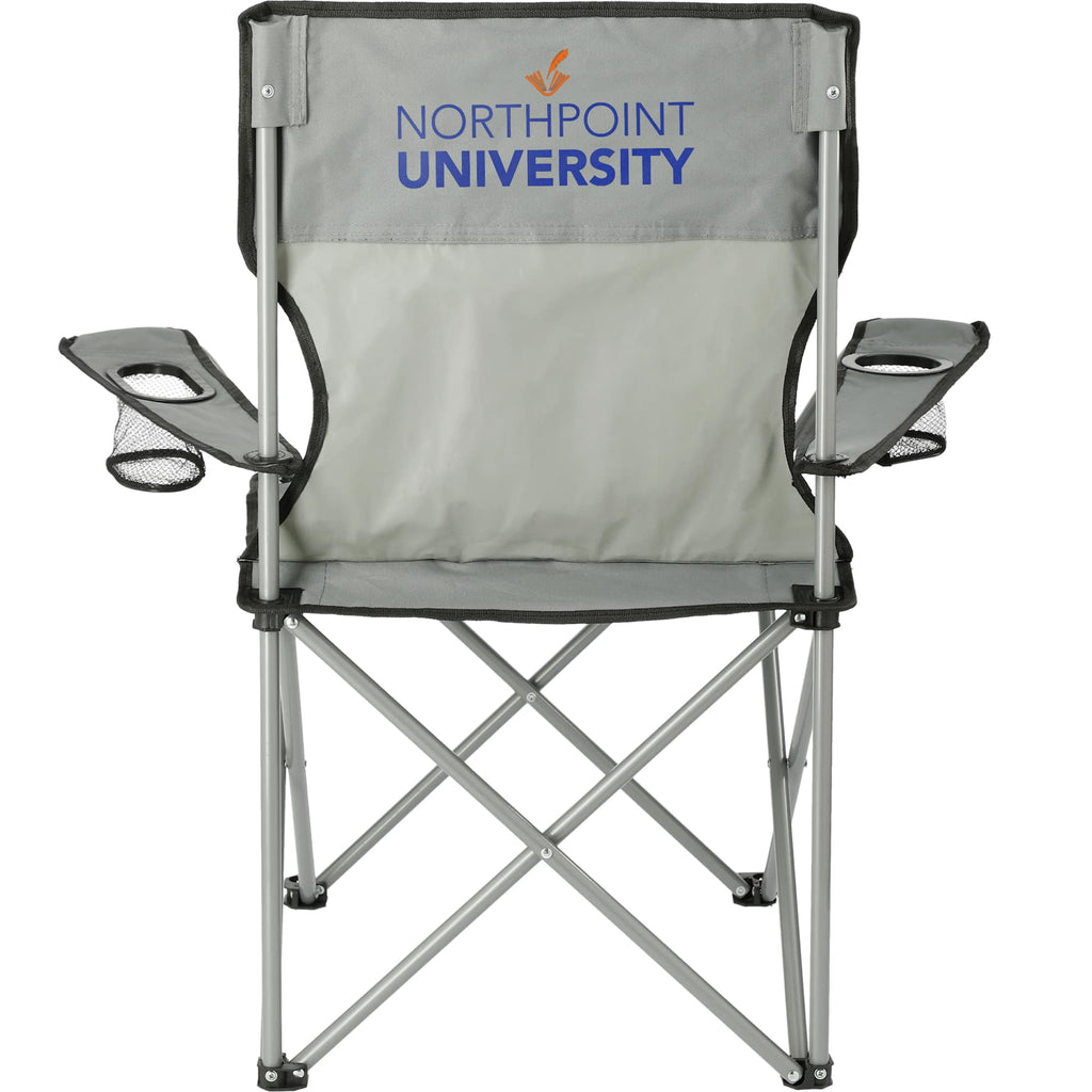 Fanatic Folding Event Chair with Cup Holders - Gray - Front 2