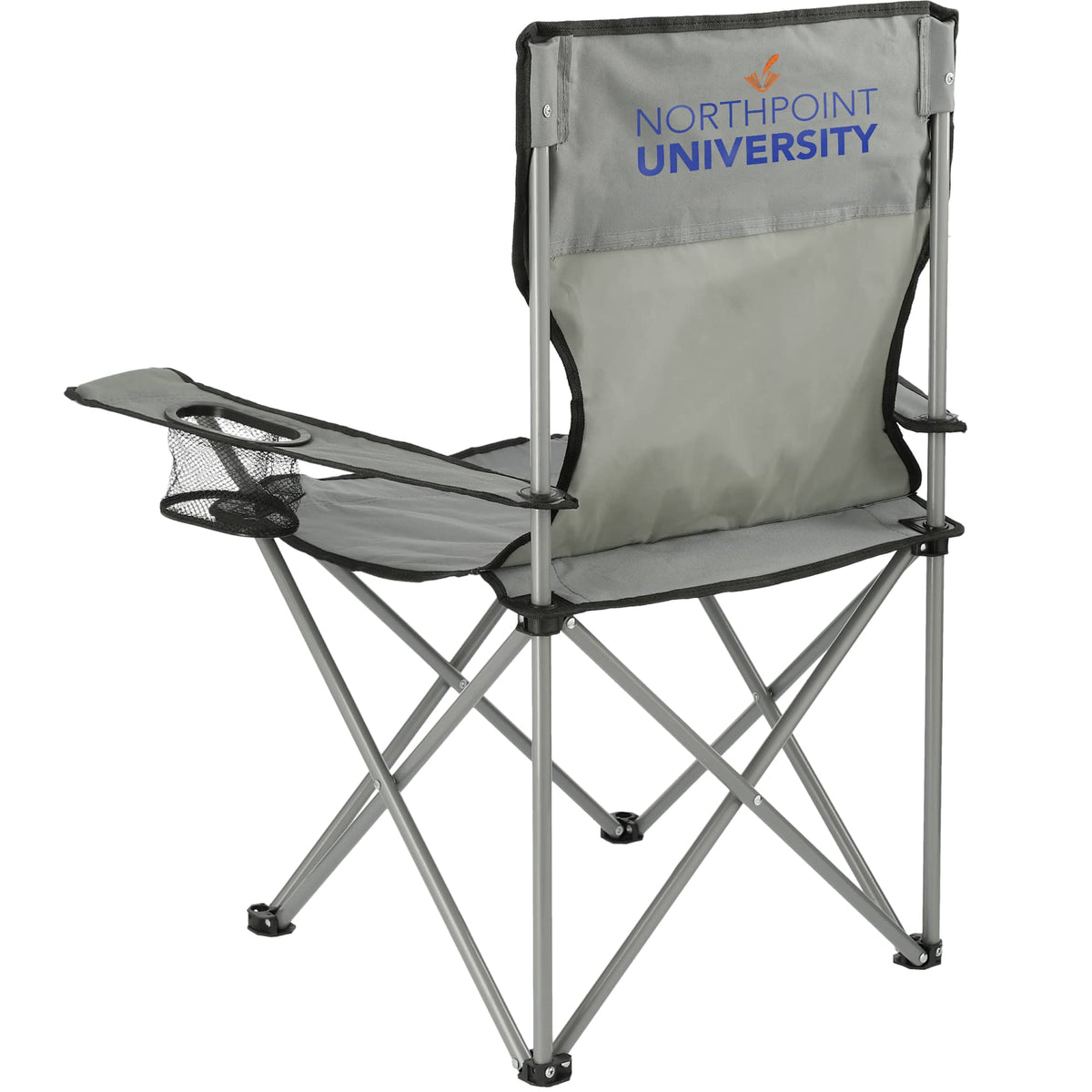 Fanatic Folding Event Chair with Cup Holders - Gray - Front