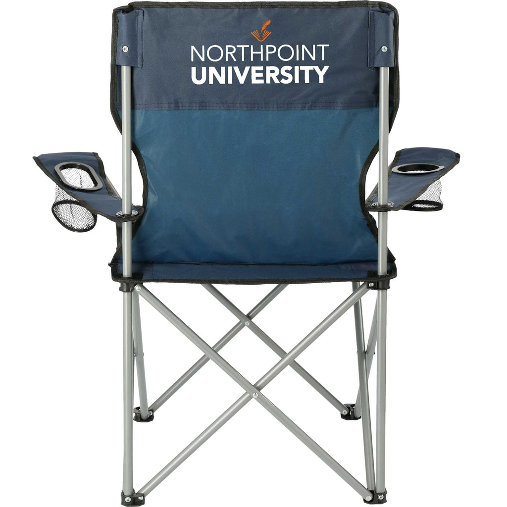 Fanatic Folding Event Chair with Cup Holders - Navy - Front 2