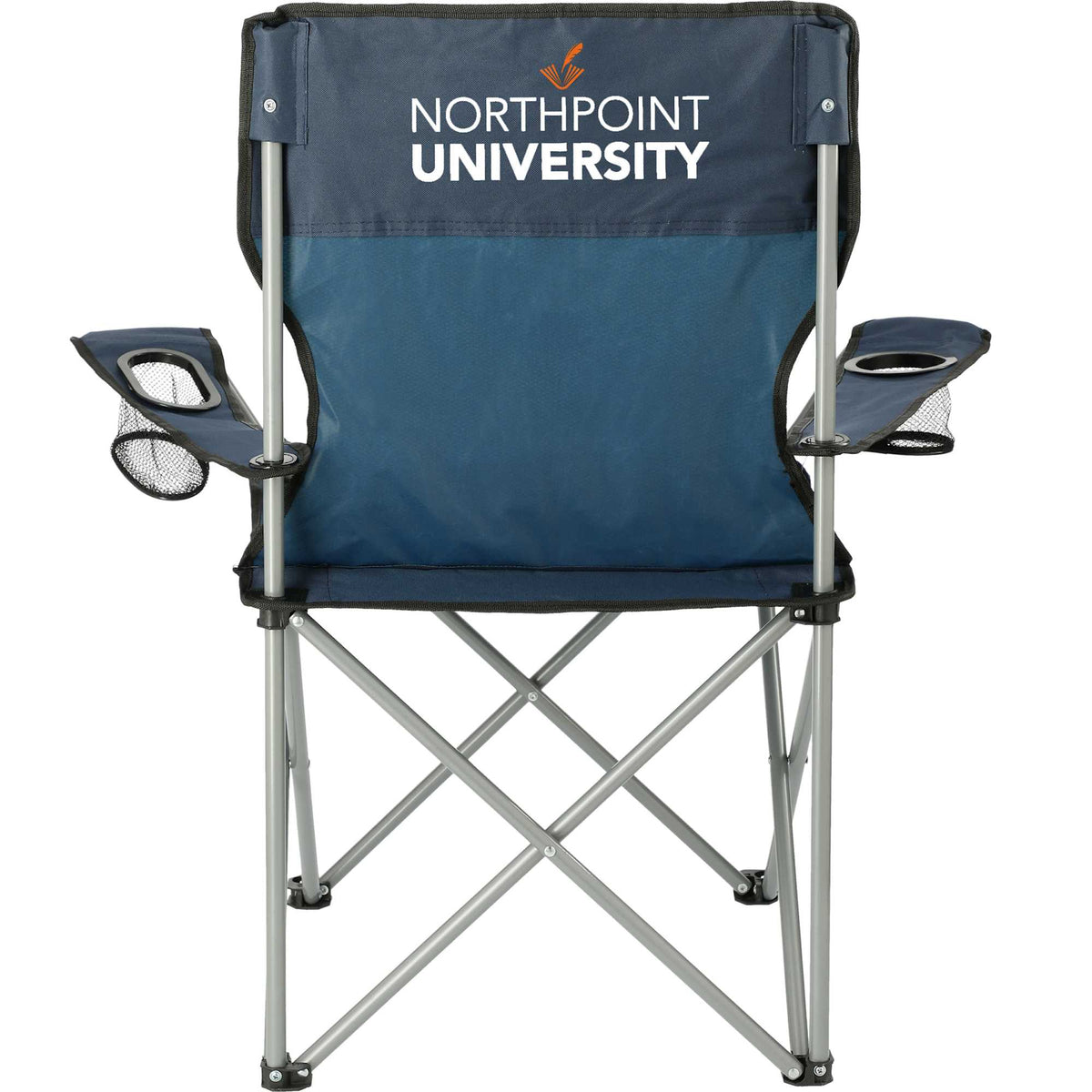 Fanatic Folding Event Chair with Cup Holders - Navy - Front 2
