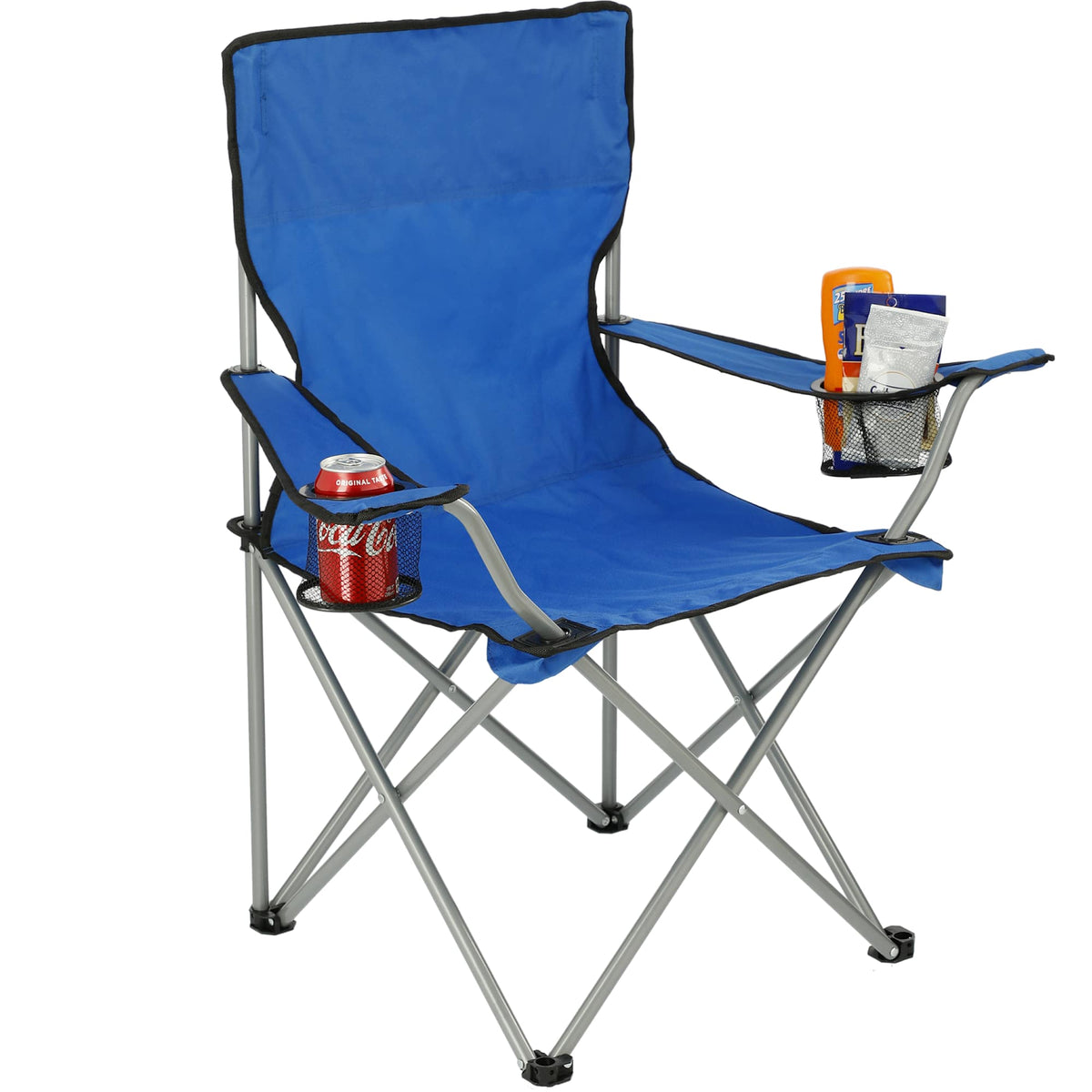 Fanatic Folding Event Chair with Cup Holders - Royal - Photo 2