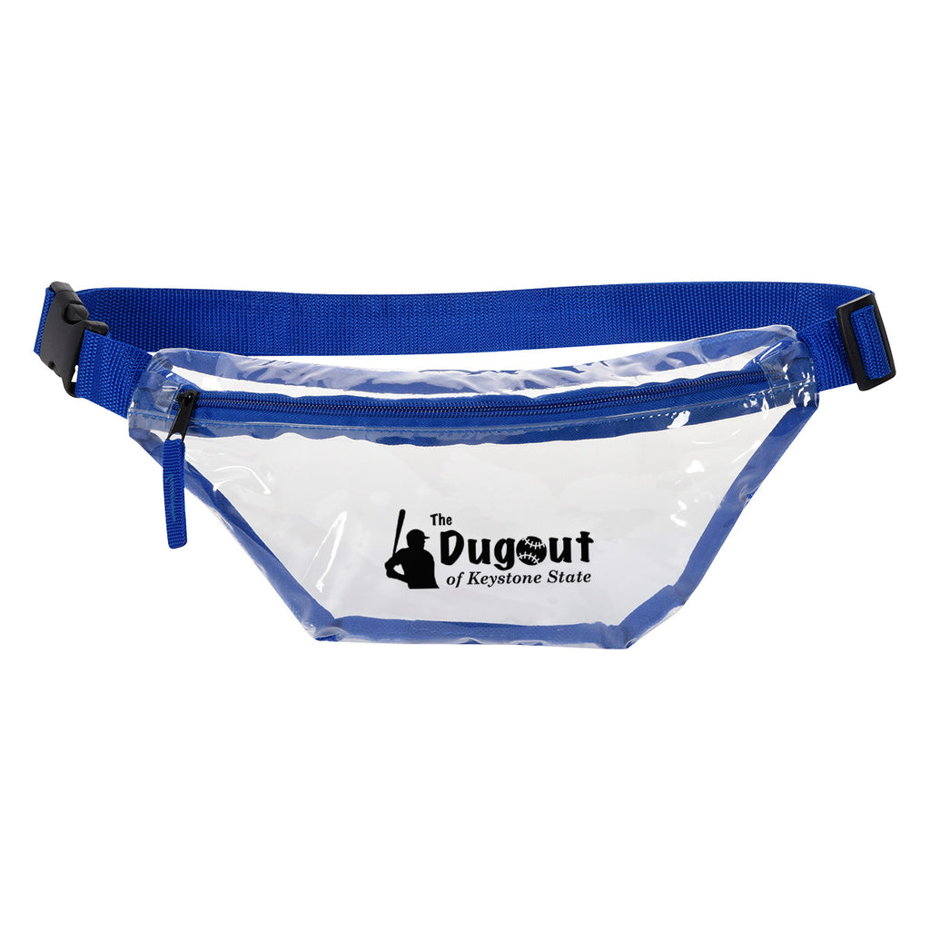 Fanny Pack, Clear Choice - Clear With Royal - Silk Screen