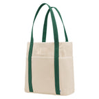 Farm Stand Cotton Canvas Dual Handle Tote, 14 oz - Forest Green - Angle
