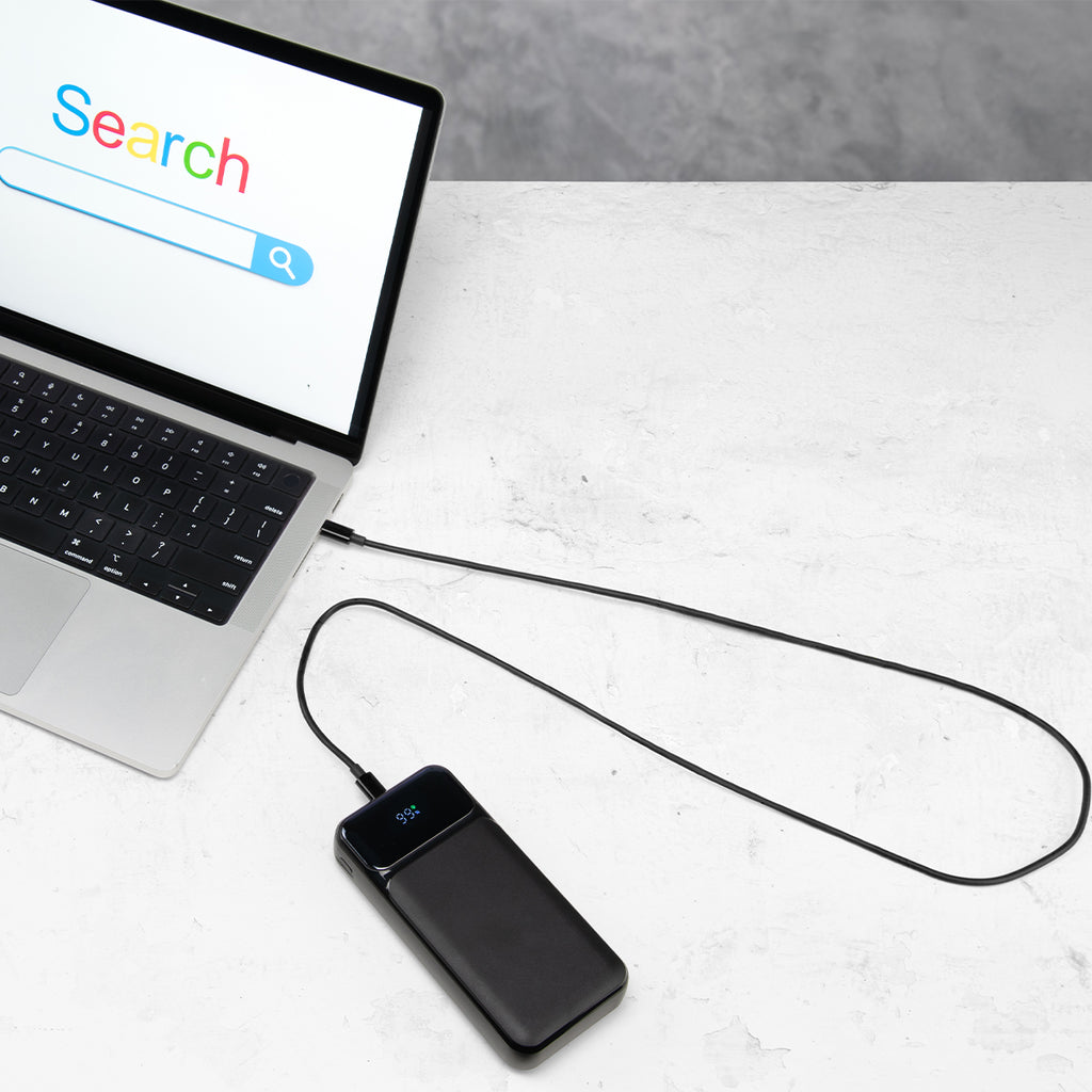 Fast Charge Laptop Power Bank, 65W and 20,000 mAh Full Color - Black - Inuse