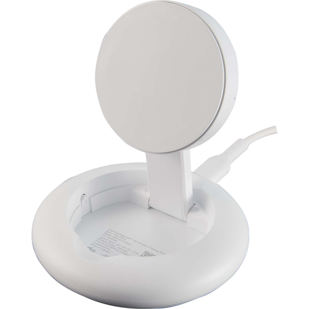 Fast Fold Qi2 Magnetic Wireless Charging Stand, 15W Full Color - White - Left Angle