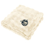 Faux Fur Bubble Blanket in Recycled PET - Cream - Embroidery