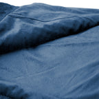Faux Fur Bubble Blanket in Recycled PET - Navy - Inside