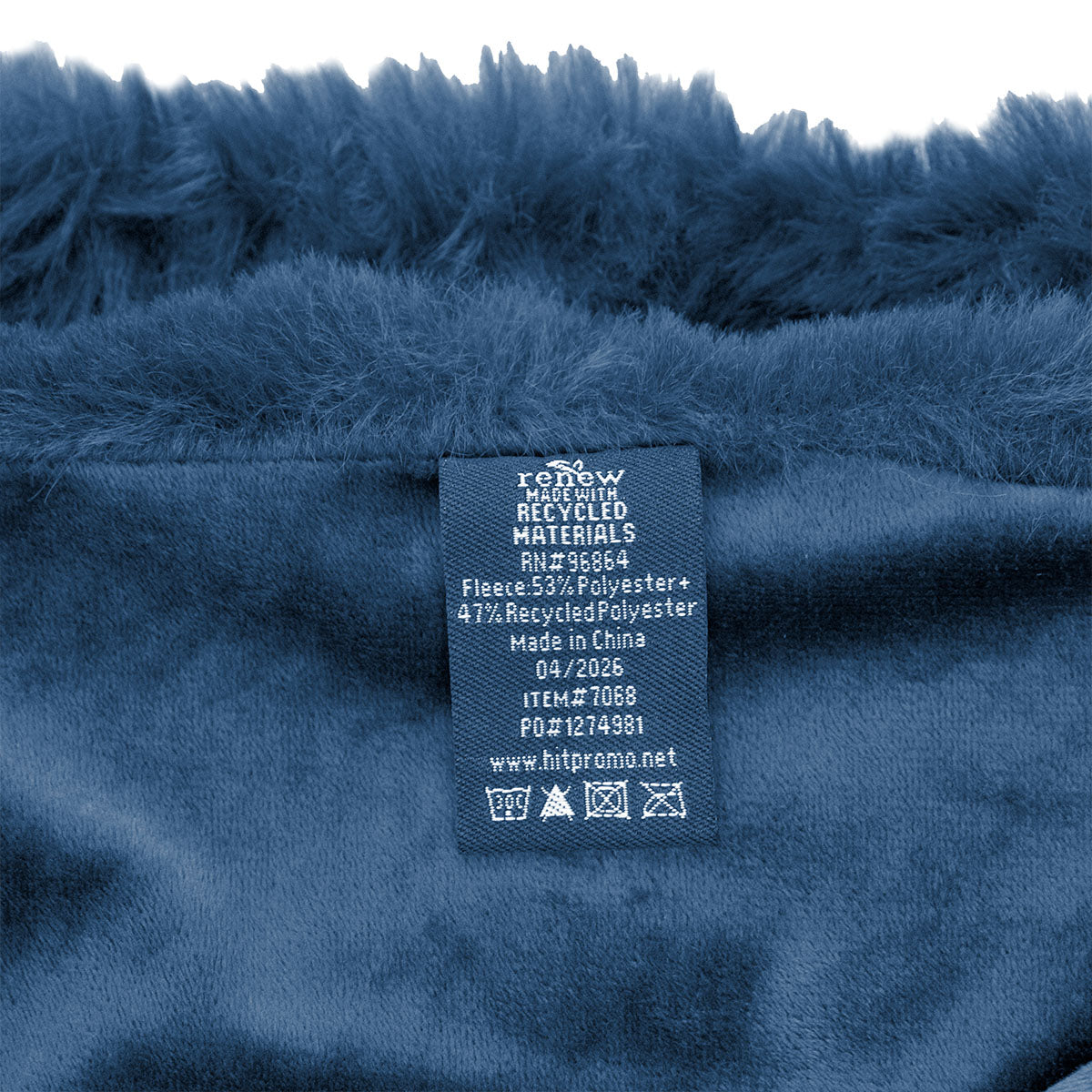 Faux Fur Bubble Blanket in Recycled PET - Navy - RenewTag