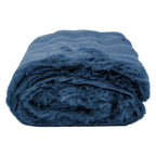 Faux Fur Bubble Blanket in Recycled PET - Navy - Side