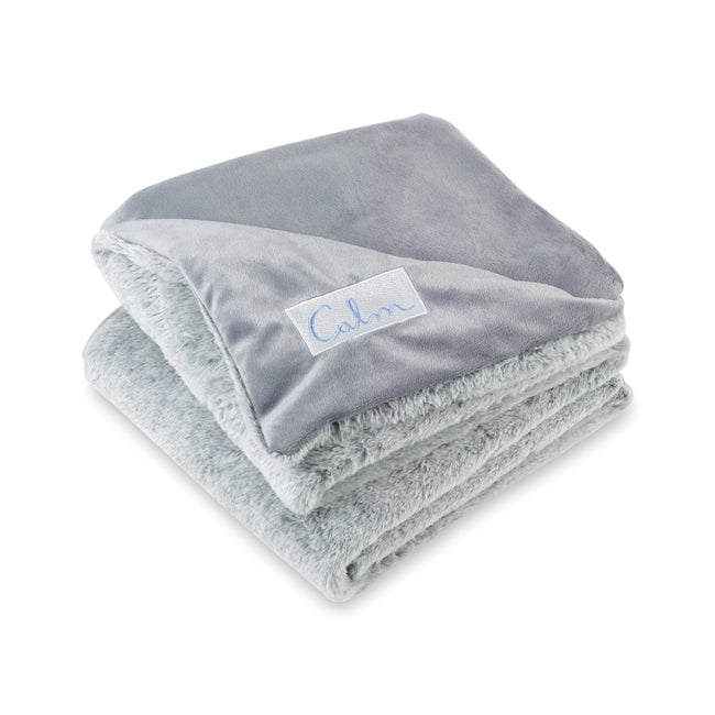Faux Fur Throw Blanket with Velvety Reverse, 50 x 70 Inches Embroidery