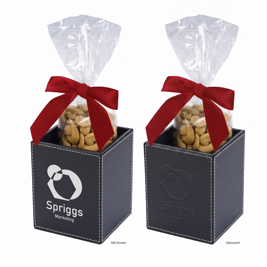 Faux Leather Pen Cup and Snack Set