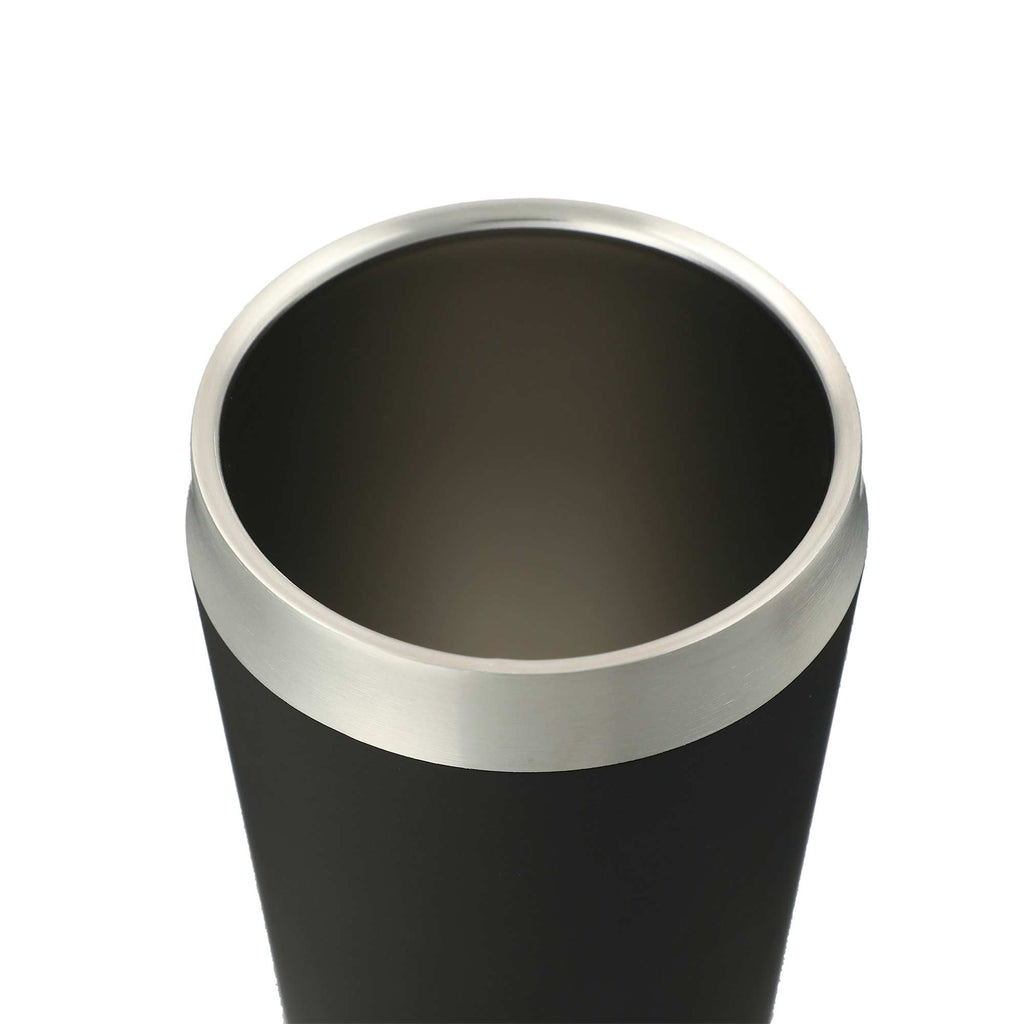 Faye Insulated Tumbler with Steel Straw, 20 oz Laser Engraving - Black - Left Angle 2