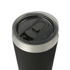 Faye Insulated Tumbler with Steel Straw, 20 oz Laser Engraving - Black - Left Angle
