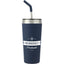 Faye Insulated Tumbler with Steel Straw, 20 oz Laser Engraving - Navy - Front