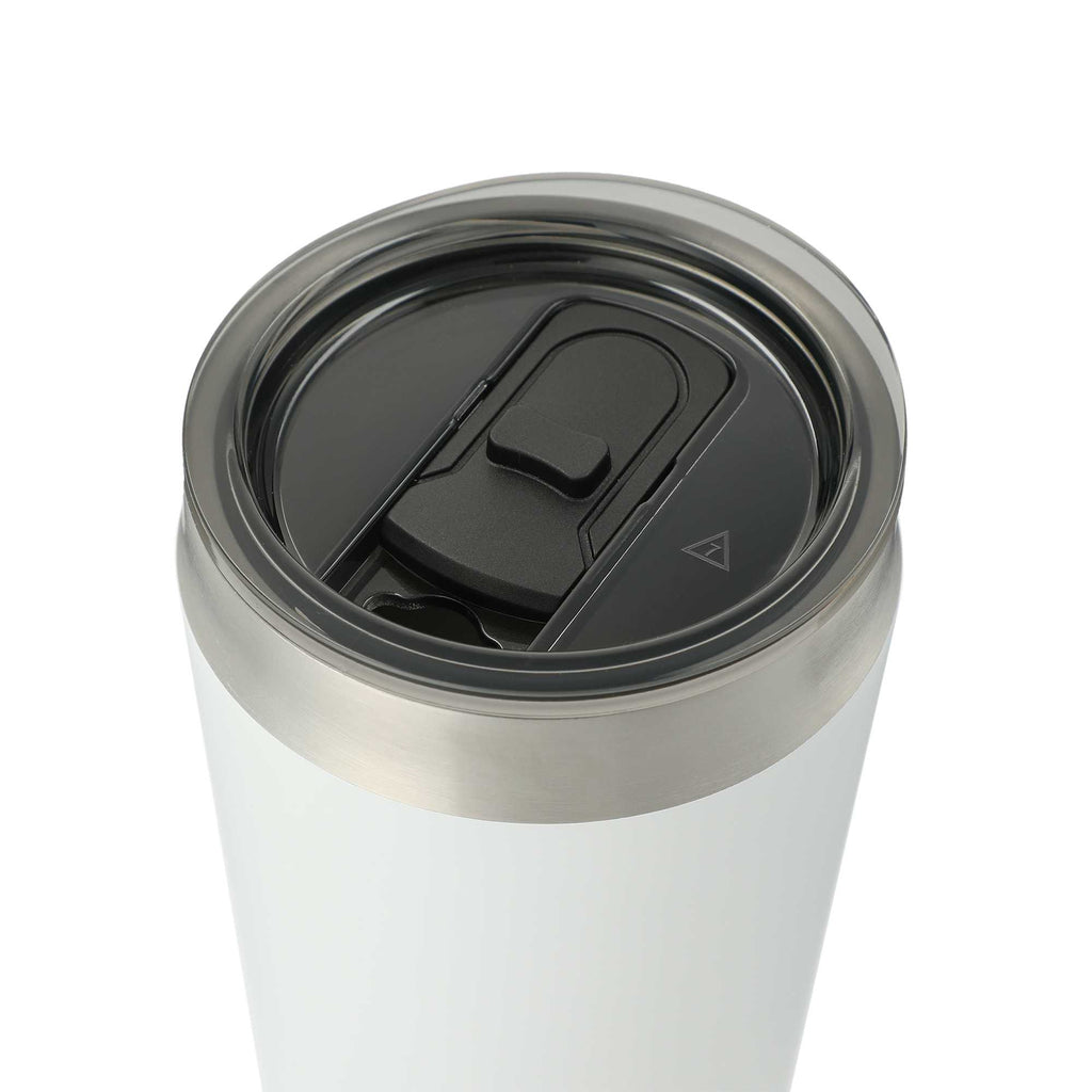Faye Insulated Tumbler with Steel Straw, 20 oz Laser Engraving - White - Left Angle