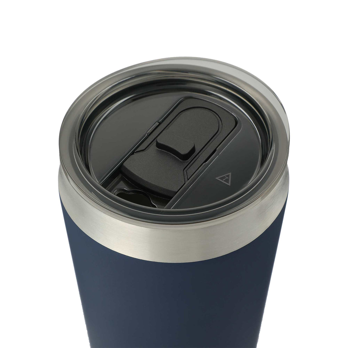 Faye Insulated Tumbler with Steel Straw, 20 oz - Navy - Left Angle