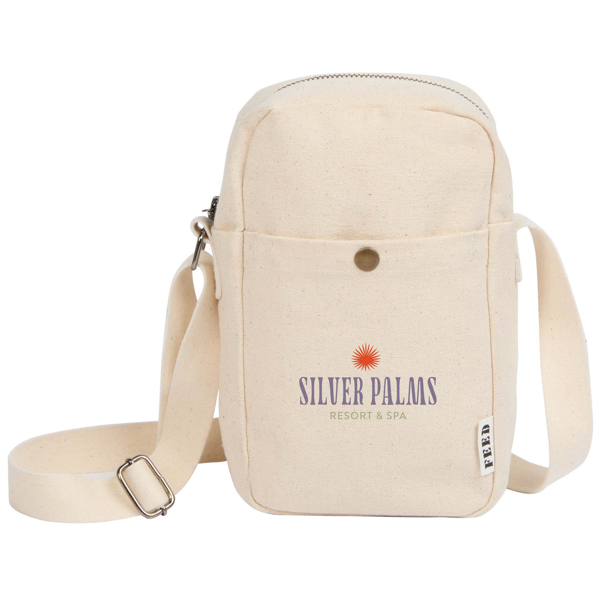 FEED Crossbody Bag in GOTS Organic Cotton - Natural - Front