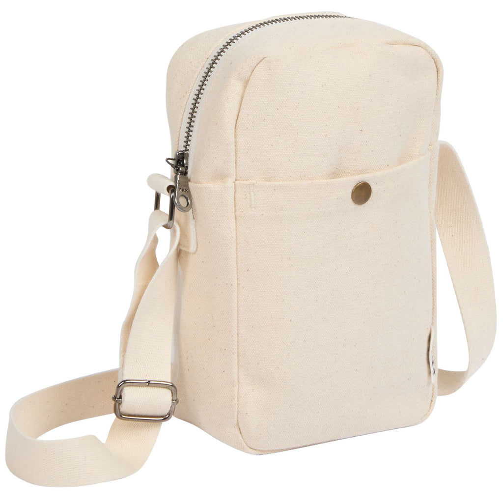 FEED Crossbody Bag in GOTS Organic Cotton Transfer - Natural - Right Angle