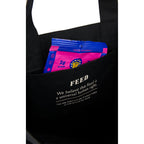 FEED Gusseted Organic Cotton Book Tote - Black - Detail 2