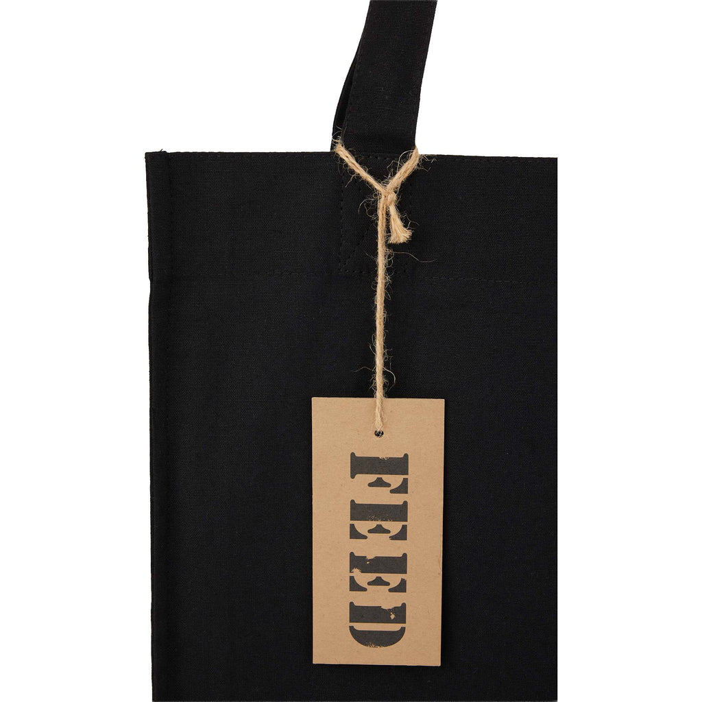 FEED Gusseted Organic Cotton Book Tote - Black - Tag