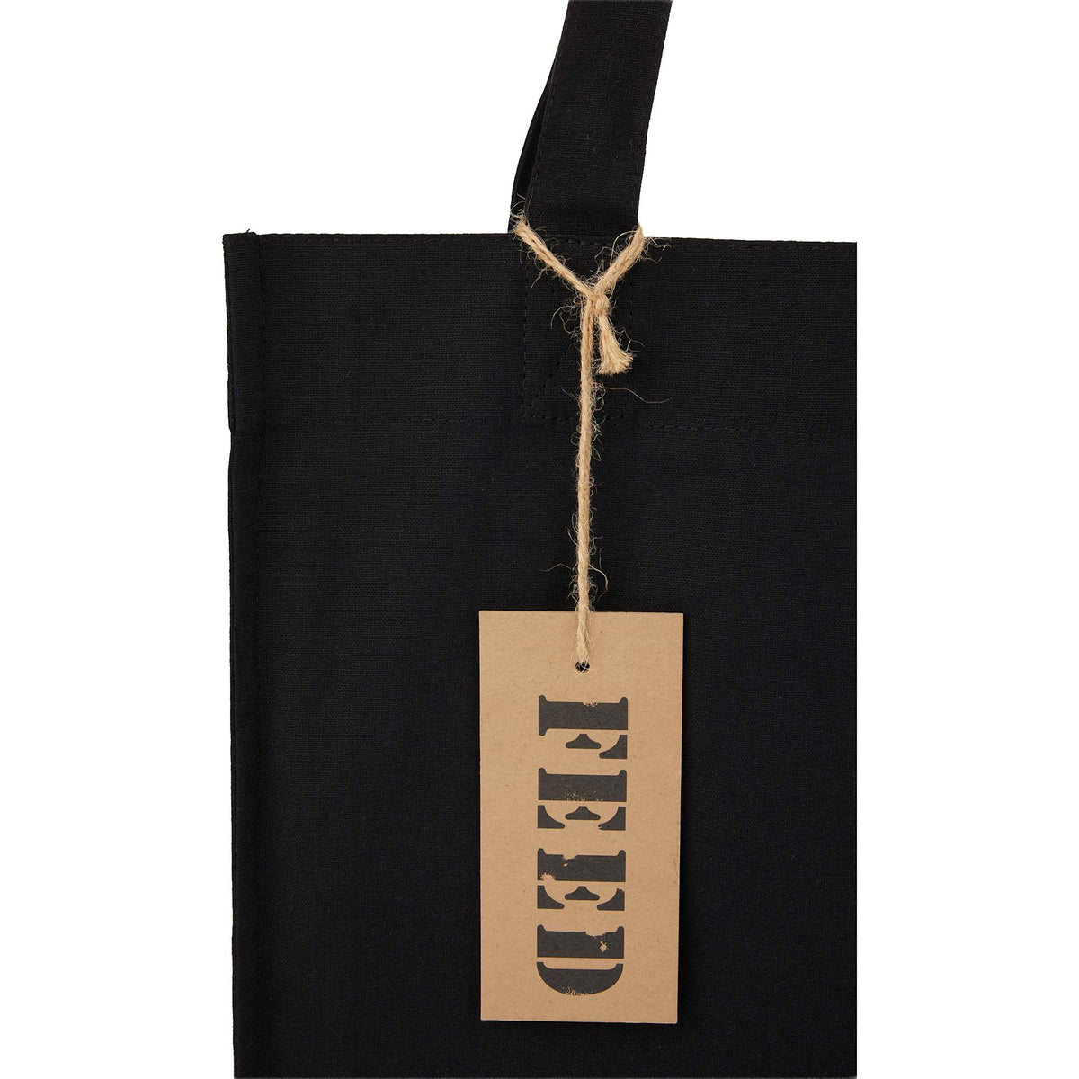FEED Gusseted Organic Cotton Book Tote - Black - Tag