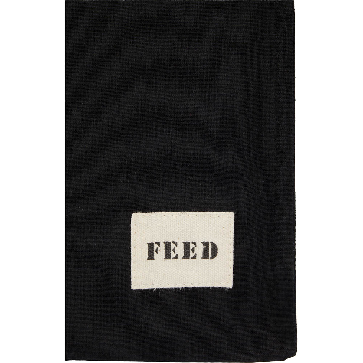 FEED Gusseted Organic Cotton Book Tote Transfer - Black - Detail