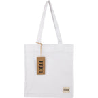 FEED Gusseted Organic Cotton Book Tote Transfer - White - Front Tag