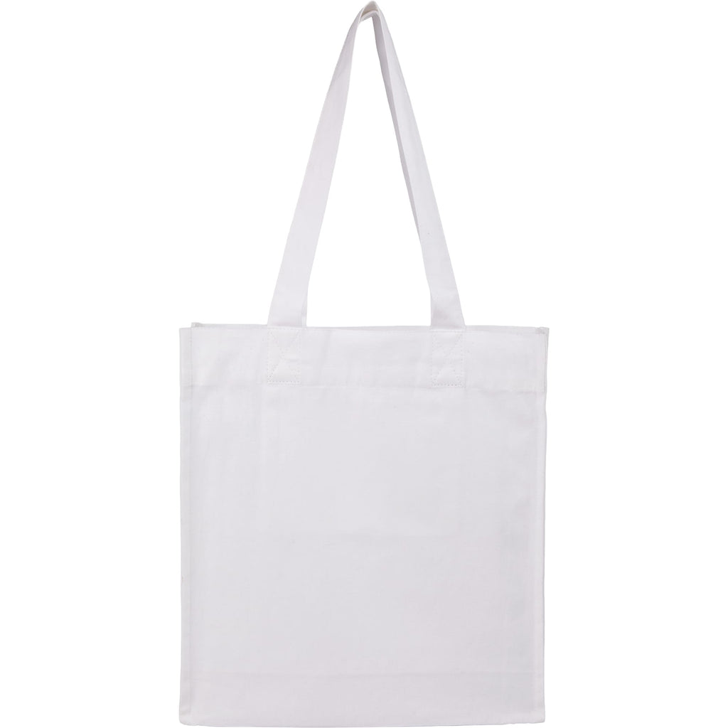FEED Gusseted Organic Cotton Book Tote - White - Back