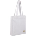 FEED Gusseted Organic Cotton Book Tote - White - Right Angle