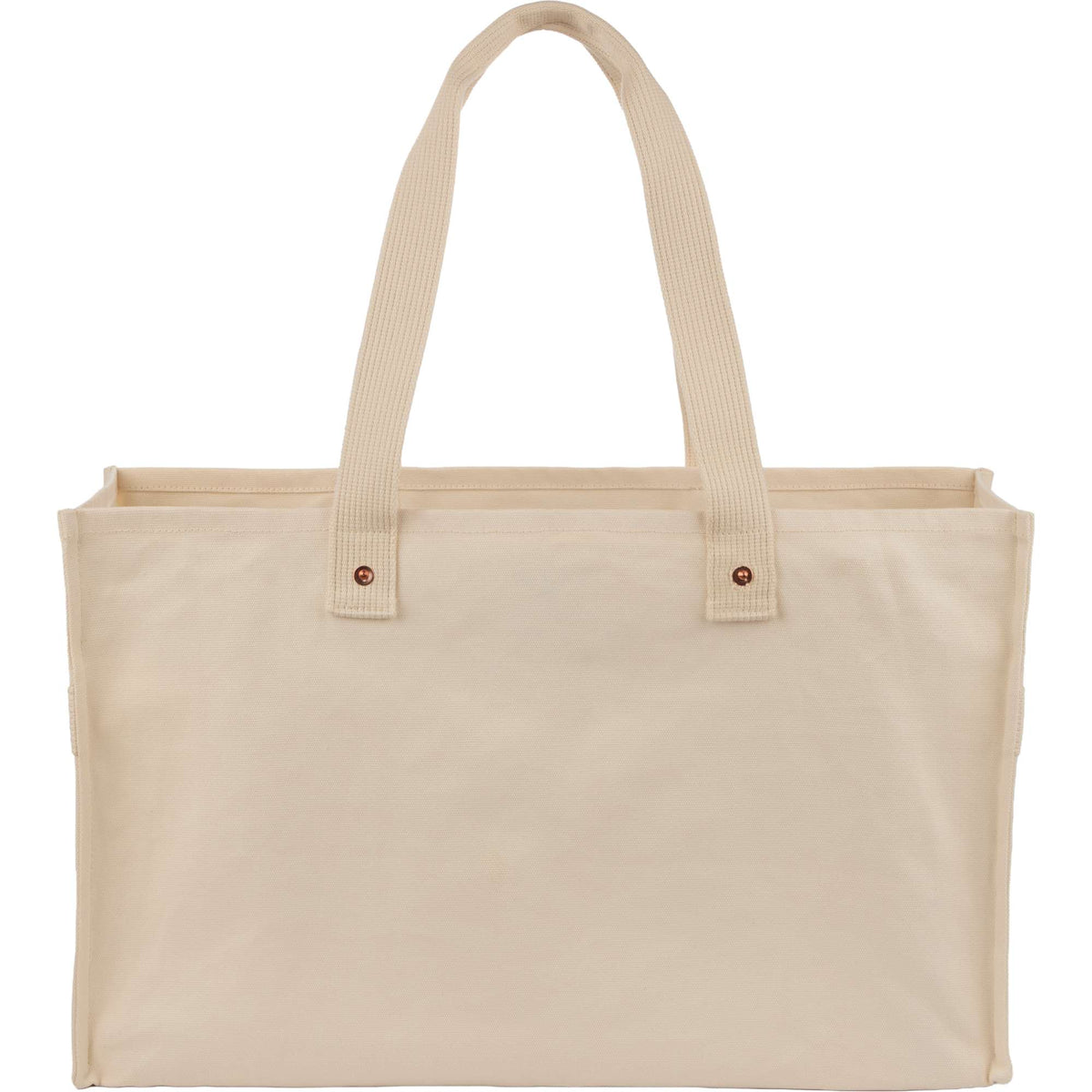 FEED Large Organic Market Tote with Three Pockets Transfer - Natural - Back